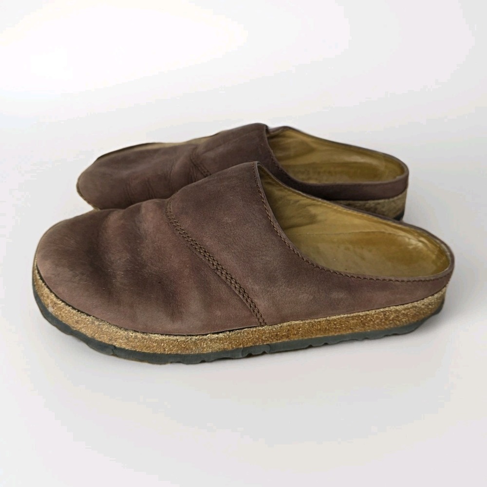 Haflinger Brown Leather Clogs Women Slip on Shoes Us 7 Eu 38 Casual Comfort Mule
